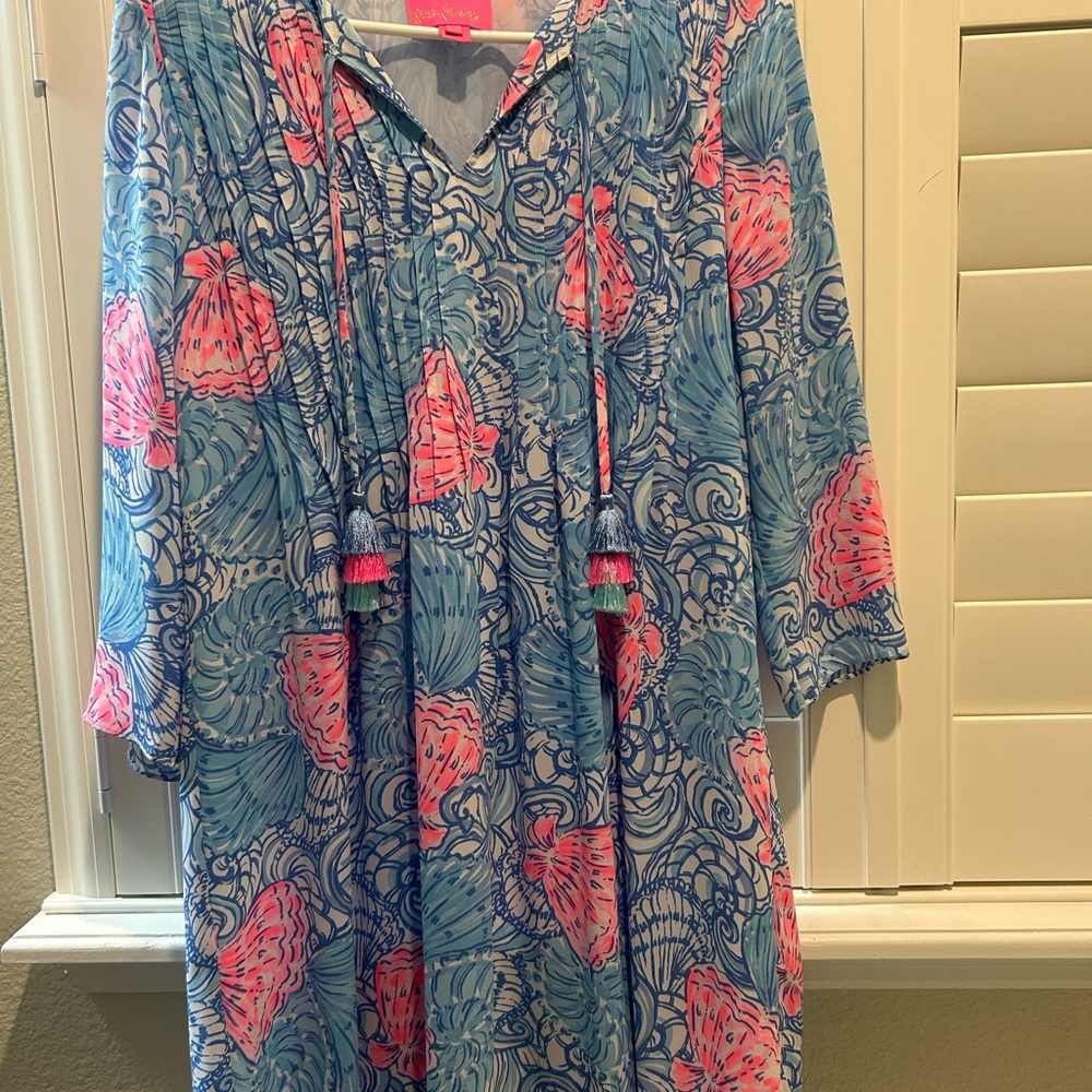 Lilly Pulitzer Blue and Pink Swirl Dress